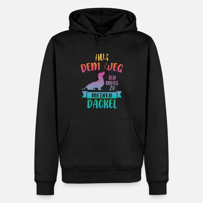 Dackel Hund Dachshunde Geschenk - Männer Premium Bio Hoodie - Schwarz