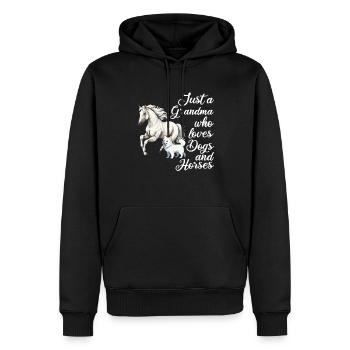 Pferd Pferde und Hund Hund Geschenk - Männer Premium Bio Hoodie - Schwarz - Vorne - Nico (187cm)