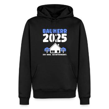 Bauherr Traumhaus Bauherrin Geschenk - Männer Premium Bio Hoodie - Schwarz - Vorne - Nico (187cm)