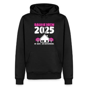 Bauherr Traumhaus Bauherrin Geschenk - Männer Premium Bio Hoodie - Schwarz - Vorne - Nico (187cm)