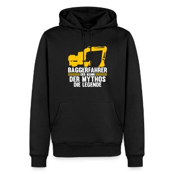 Bagger Fahrer Bagger Bauen Geschenk - Männer Premium Bio Hoodie - Schwarz - Vorne - Nico (187cm)