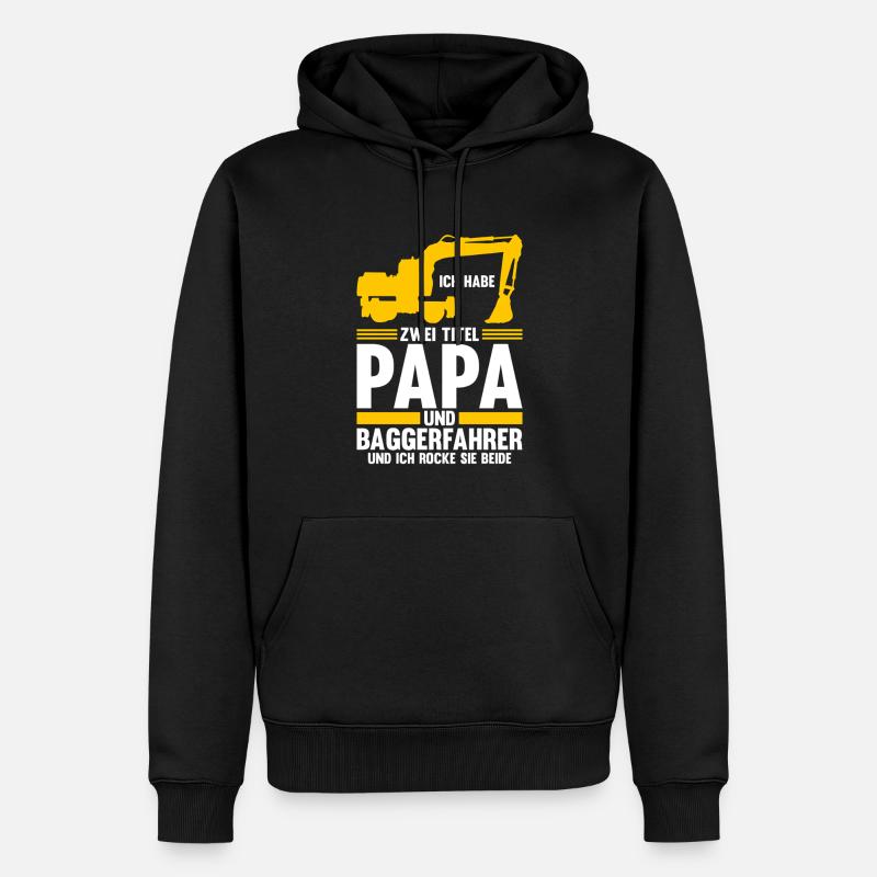 Bagger Fahrer Bagger Bauen Geschenk - Männer Premium Bio Hoodie - Schwarz