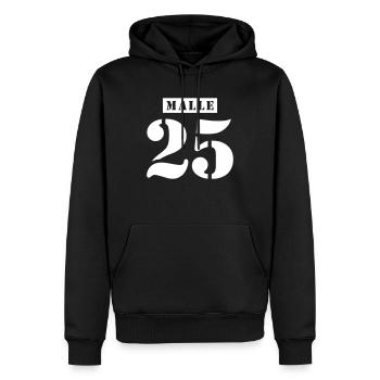 Malle 2025 Urlaub - Männer Premium Bio Hoodie - Schwarz - Vorne - Nico (187cm)