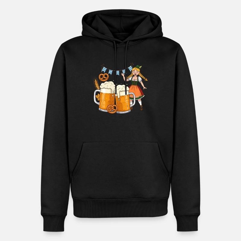 Dirndle Bier - Männer Premium Bio Hoodie - Schwarz