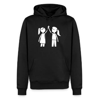 Freundschaft Mädels Beste Freundin - Männer Premium Bio Hoodie - Schwarz - Vorne - Nico (187cm)