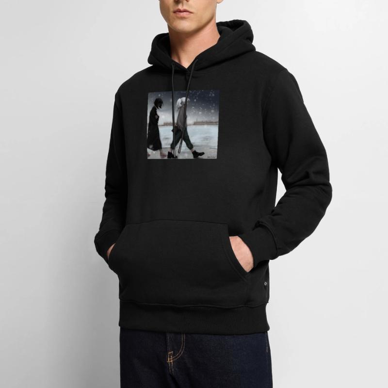 Zwei Mädchen Männer Premium Bio Hoodie