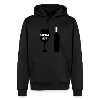 Méga Pinte - Sweat à capuche Premium bio Homme - noir - Devant - Nico (187cm)