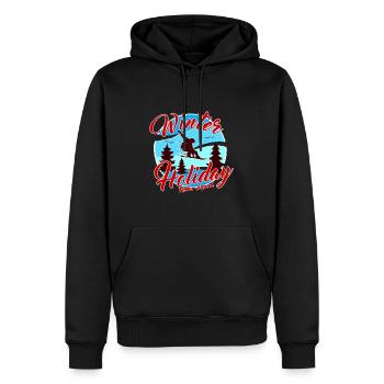 Winter Holiday rider squad - Sweat à capuche Premium bio Homme - noir - Devant - Nico (187cm)