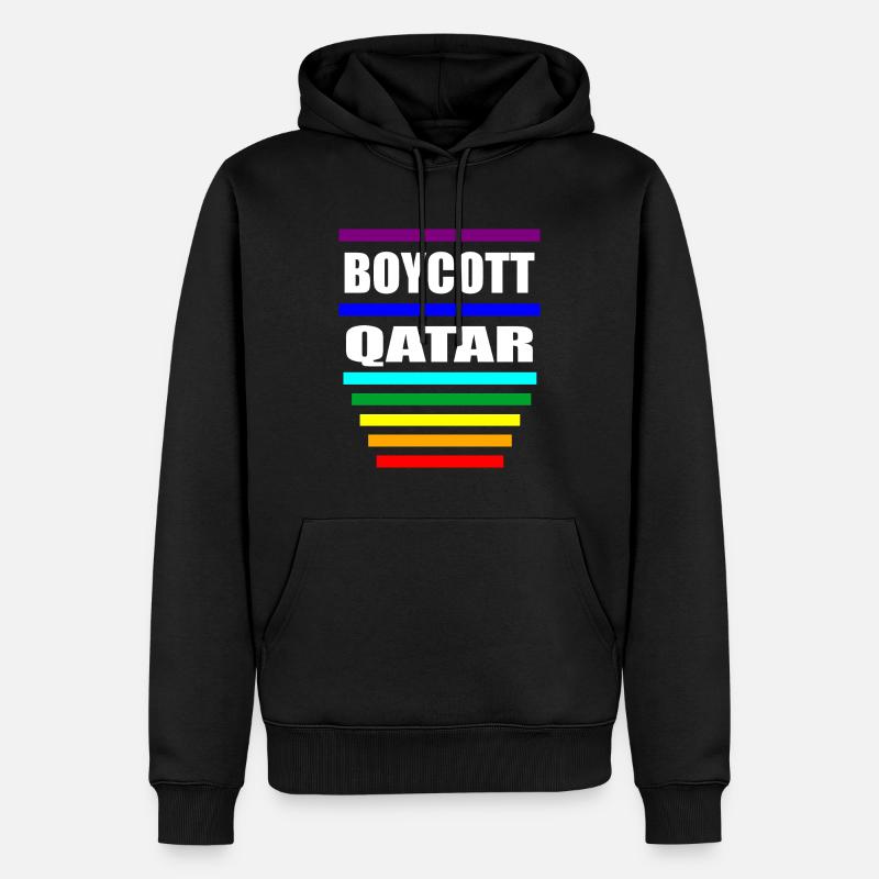 Boycottez les dictons du Qatar - Sweat à capuche Premium bio Homme - noir