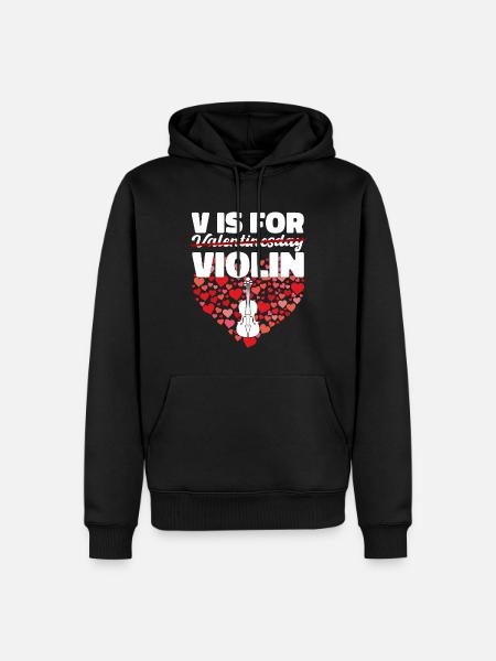 Saint-Valentin Violon Violon Love Cadeau - Sweat à capuche Premium bio Homme - noir
