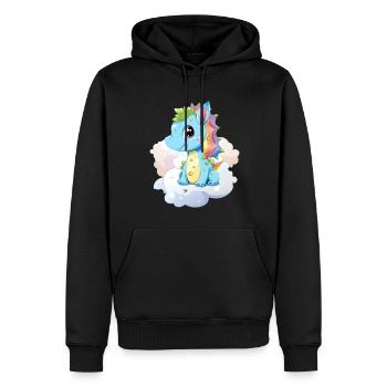 DIno Baby Regenbogen Geschenk - Männer Premium Bio Hoodie - Schwarz - Vorne - Nico (187cm)