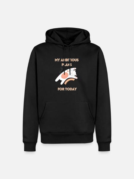 Sleeping cat with ambitious plans - Men’s Premium Organic Hoodie - black