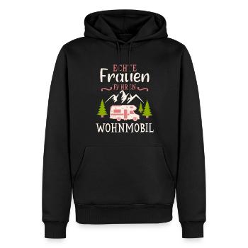 Camping Frauen Wohnmobil Camper Campingplatz - Männer Premium Bio Hoodie - Schwarz - Vorne - Nico (187cm)
