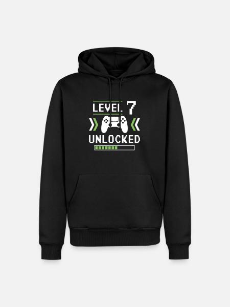 Level 7 Unlocked - Men’s Premium Organic Hoodie - black
