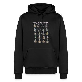 Vive les sorcières - Sweat à capuche Premium bio Homme - noir - Devant - Nico (187cm)