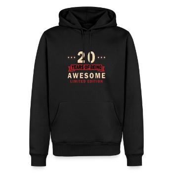 20. Geburtstag Geschenk - 20 Jahre alt - Männer Premium Bio Hoodie - Schwarz - Vorne - Nico (187cm)