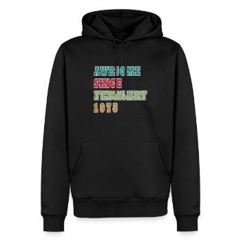 50th Birthday Gift Husband Original February 1975 - Men’s Premium Organic Hoodie - black - Front - Nico (187cm)