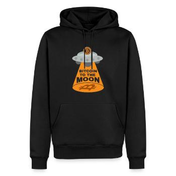 Bitcoin to the Moon Crypto BTC - Men’s Premium Organic Hoodie - black - Front - Nico (187cm)