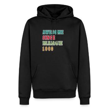 Awesome seit März 1960 Geburtstag 1960 Geschenk - Männer Premium Bio Hoodie - Schwarz - Vorne - Nico (187cm)
