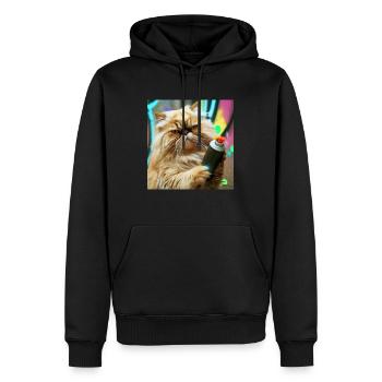 Le chat persan Negan comme pulvérisateur - Sweat à capuche Premium bio Homme - noir - Devant - Nico (187cm)