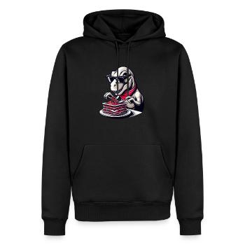 Dino T-Rex Lasagne Modern Elegant - Männer Premium Bio Hoodie - Schwarz - Vorne - Nico (187cm)