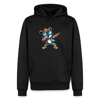 Cool Bear Dabbing - Men’s Premium Organic Hoodie - black - Front - Nico (187cm)