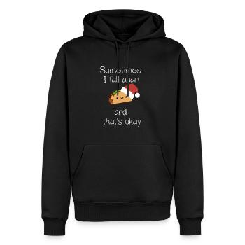 Parfois, je m’effondre Taco Taco de Noël - Sweat à capuche Premium bio Homme - noir - Devant - Nico (187cm)