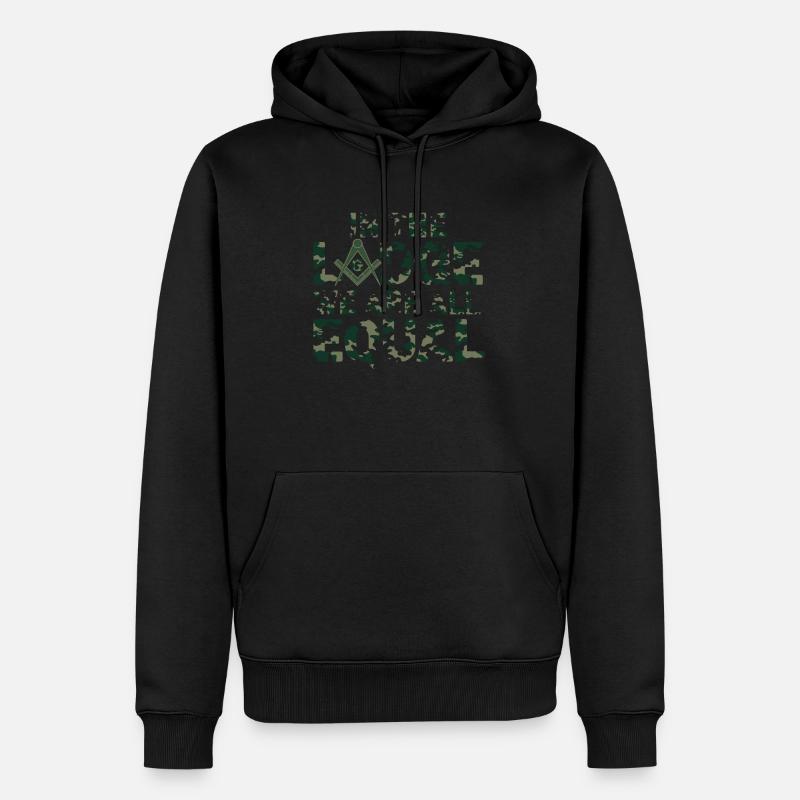 Mason Masonic Camo Freemason - Männer Premium Bio Hoodie - Schwarz
