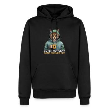 Guten Morgen Ganz Dünnes Eis Lustiges Katze - Männer Premium Bio Hoodie - Schwarz - Vorne - Nico (187cm)