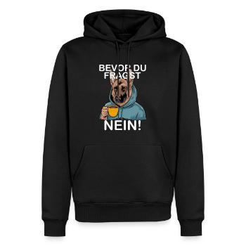 Bevor Du Fragst Nein Lustiges Deutscher - Männer Premium Bio Hoodie - Schwarz - Vorne - Nico (187cm)
