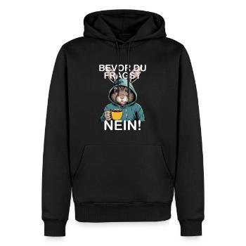 Bevor Du Fragst Nein Lustiges Kaninchen Hase - Männer Premium Bio Hoodie - Schwarz - Vorne - Nico (187cm)