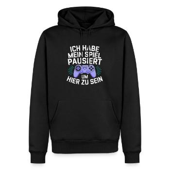 Jeux vidéo Pc Gamer Zocker Zocken - Sweat à capuche Premium bio Homme - noir - Devant - Nico (187cm)