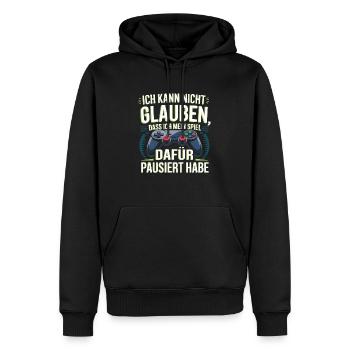 Jeux vidéo Pc Gamer Zocker Zocken - Sweat à capuche Premium bio Homme - noir - Devant - Nico (187cm)