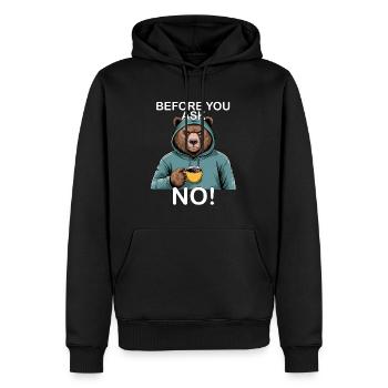 Bevor Sie Nein Fragen, Lustiger Bären-grizzly - Männer Premium Bio Hoodie - Schwarz - Vorne - Nico (187cm)