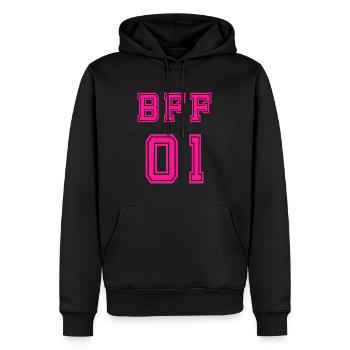 BFF 01 Beste Freunde Für Immer Beste Freundin - Männer Premium Bio Hoodie - Schwarz - Vorne - Nico (187cm)