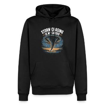 Costume de chasseur de tempête Chasseur de tempête - Sweat à capuche Premium bio Homme - noir - Devant - Nico (187cm)