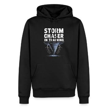 Costume de chasseur de tempête Chasseur de tempête - Sweat à capuche Premium bio Homme - noir - Devant - Nico (187cm)