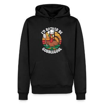 Dinde Thanksgiving Day Gobblegool - Sweat à capuche Premium bio Homme - noir - Devant - Nico (187cm)