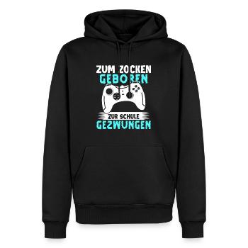 Gamer Gaming Gamer Gaming Noël - Sweat à capuche Premium bio Homme - noir - Devant - Nico (187cm)