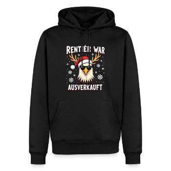 Rentier war ausverkauft Adler - Männer Premium Bio Hoodie - Schwarz - Vorne - Nico (187cm)