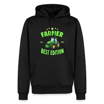 Bauern Lachen - Lustige Farmer - Männer Premium Bio Hoodie - Schwarz - Vorne - Nico (187cm)