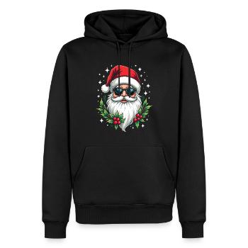 Cooler Weihnachtsmann mit Sonnenbrille Weihnachten - Männer Premium Bio Hoodie - Schwarz - Vorne - Nico (187cm)