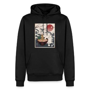 Kawaii Katze Ramen Nudeln Anime Katze - Männer Premium Bio Hoodie - Schwarz - Vorne - Nico (187cm)