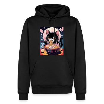 Kawaii Katze Ramen Nudeln Anime Katze - Männer Premium Bio Hoodie - Schwarz - Vorne - Nico (187cm)