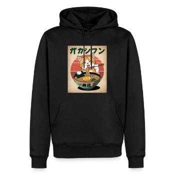 Kawaii Katze Ramen Nudeln Anime Katze - Männer Premium Bio Hoodie - Schwarz - Vorne - Nico (187cm)