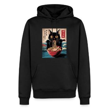 Kawaii Katze Ramen Nudeln Anime Katze - Männer Premium Bio Hoodie - Schwarz - Vorne - Nico (187cm)