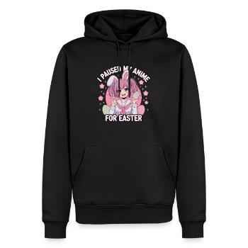 J’ai mis mon anime en pause pour Pâques - Sweat à capuche Premium bio Homme - noir - Devant - Nico (187cm)