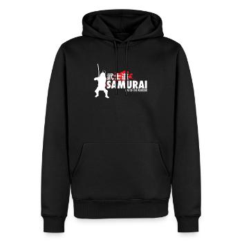 samouraï - Sweat à capuche Premium bio Homme - noir - Devant - Nico (187cm)