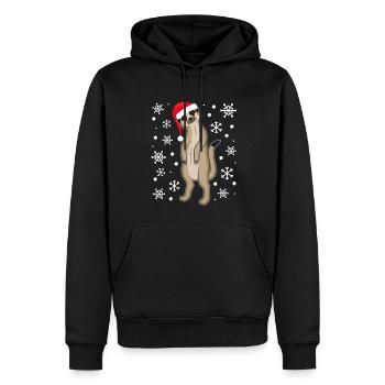Cadeau de flocons de neige de Noël de suricates - Sweat à capuche Premium bio Homme - noir - Devant - Nico (187cm)