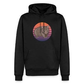 Wombat Beuteltier Australien Tier Retro Geschenk - Männer Premium Bio Hoodie - Schwarz - Vorne - Nico (187cm)